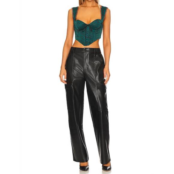 NEW FOR LOVE & LEMONS sammie crop top in green - Picture 4 of 4